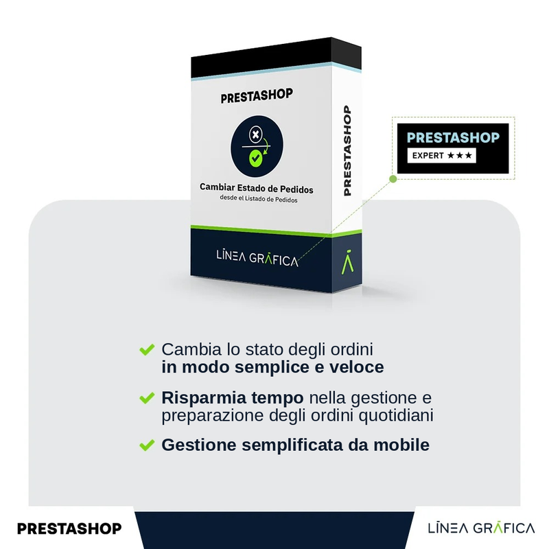 Modulo PrestaShop Modifica stato ordine direttamente dall'elenco ordini – panoramica