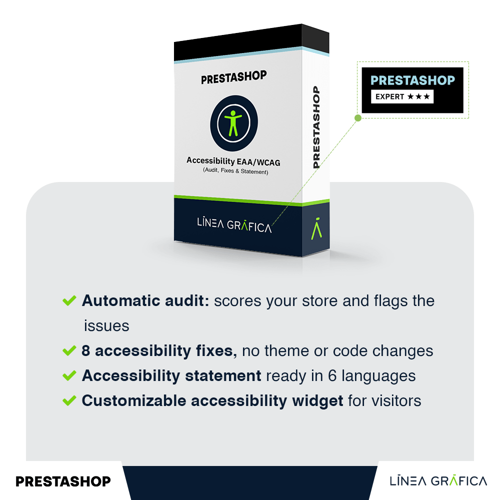 Accesibilidad EAA/WCAG para PrestaShop