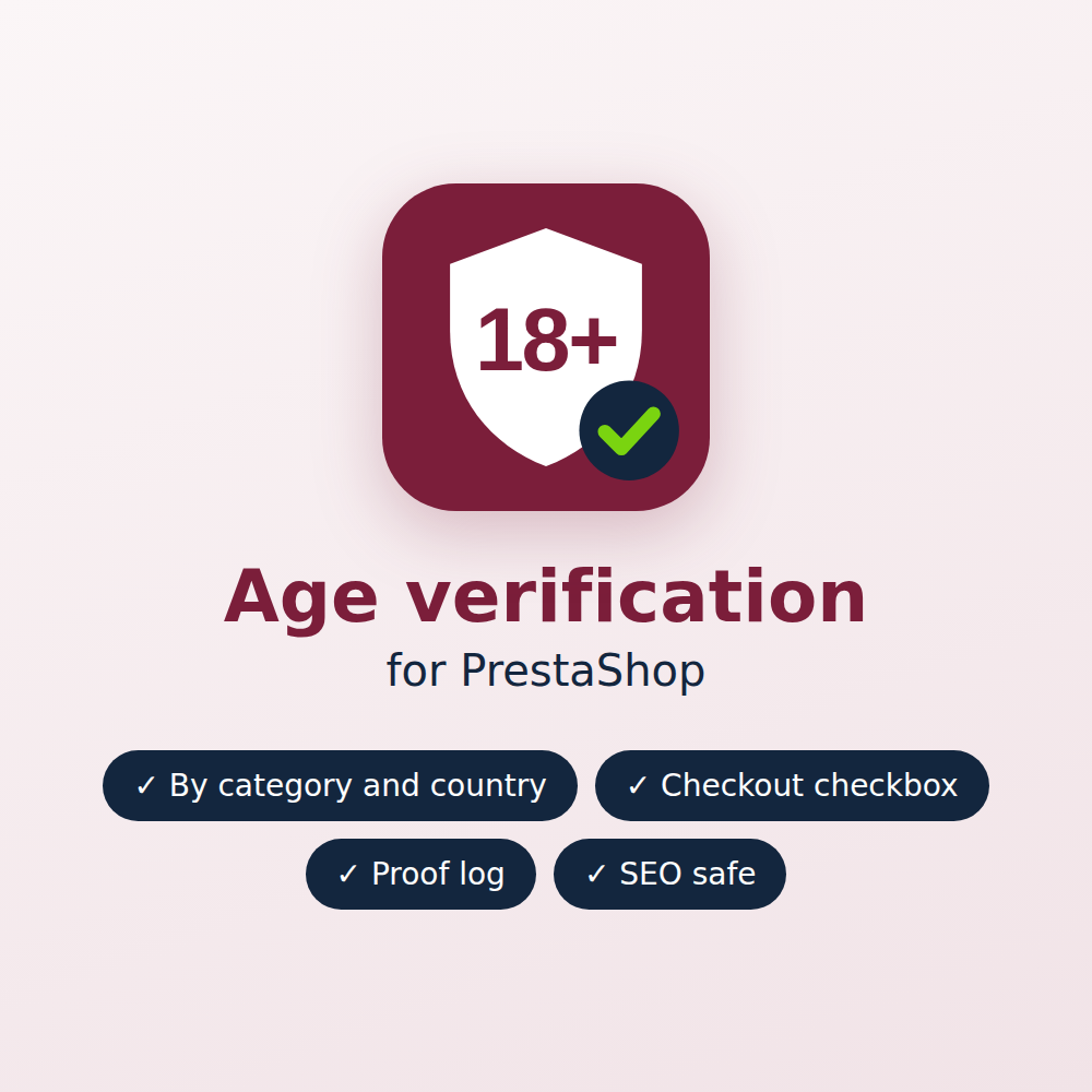 Cover of the age verification module for PrestaShop