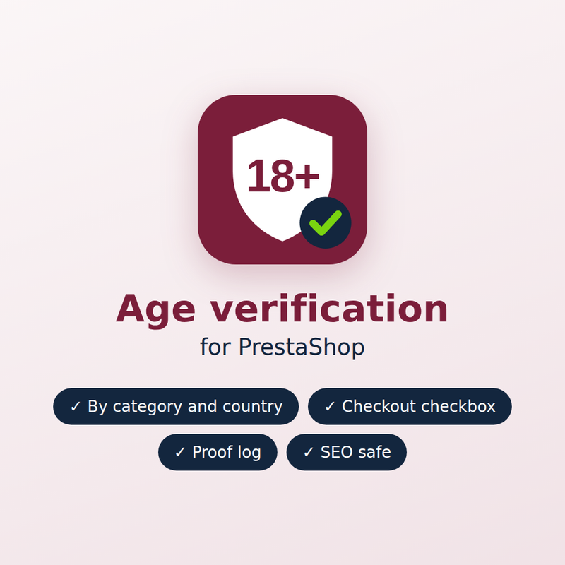 Cover of the age verification module for PrestaShop