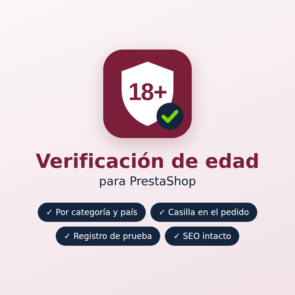 Portada del módulo de verificación de edad para PrestaShop