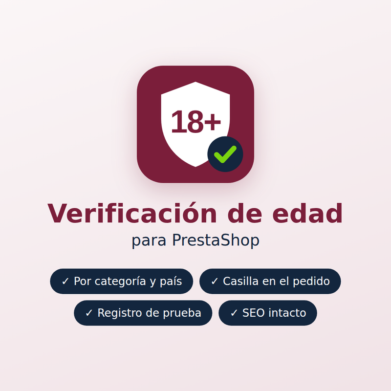 Portada del módulo de verificación de edad para PrestaShop