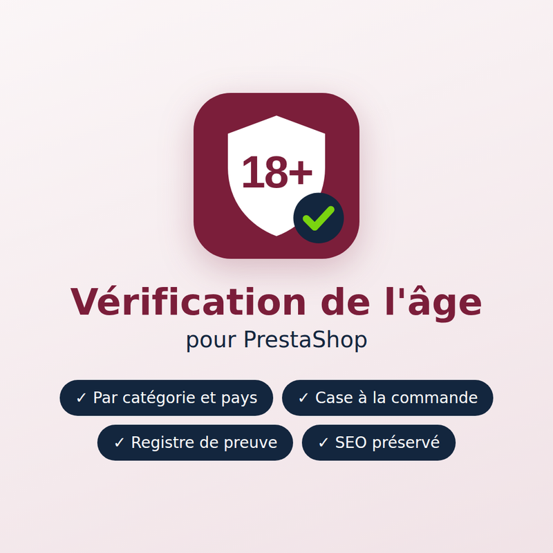 Couverture du module de vérification de l'âge pour PrestaShop