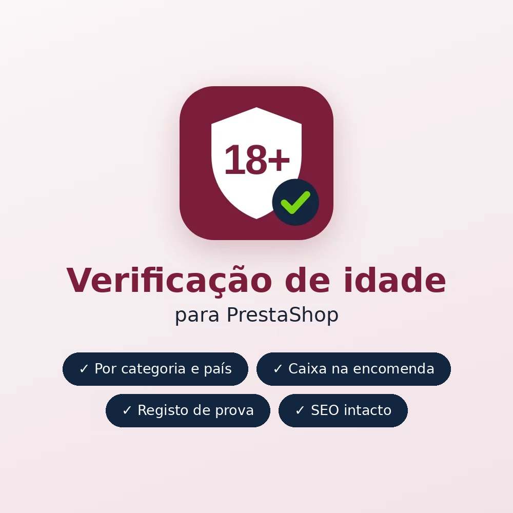 Capa do módulo PrestaShop de verificação de idade