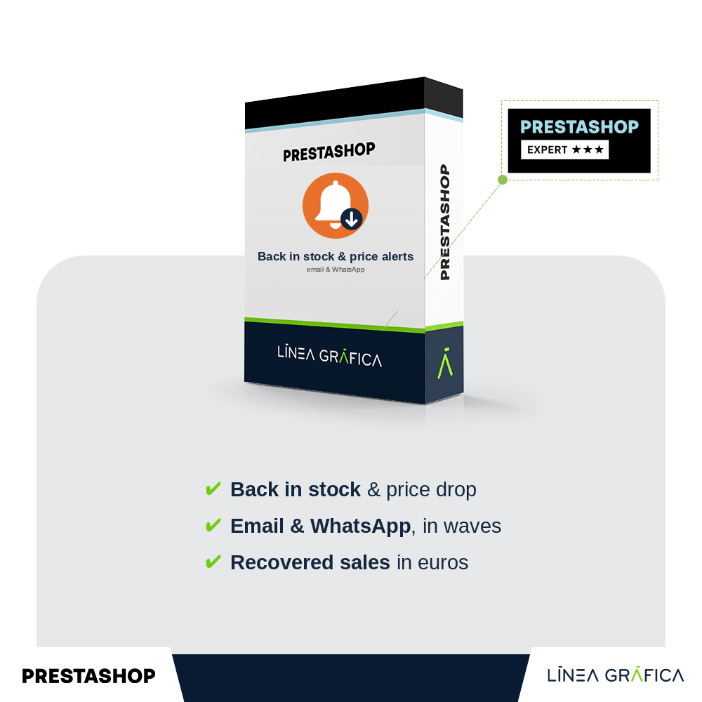 Cover of the back in stock and price drop alerts module for PrestaShop