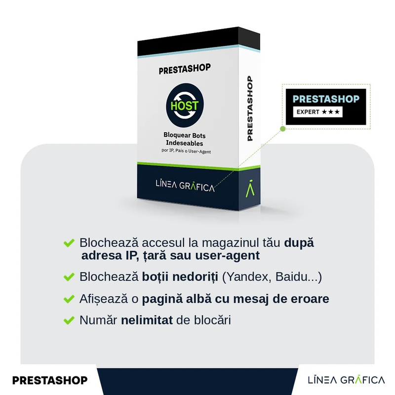 Modul PrestaShop pentru blocarea boților după IP, interval, țară sau user-agent