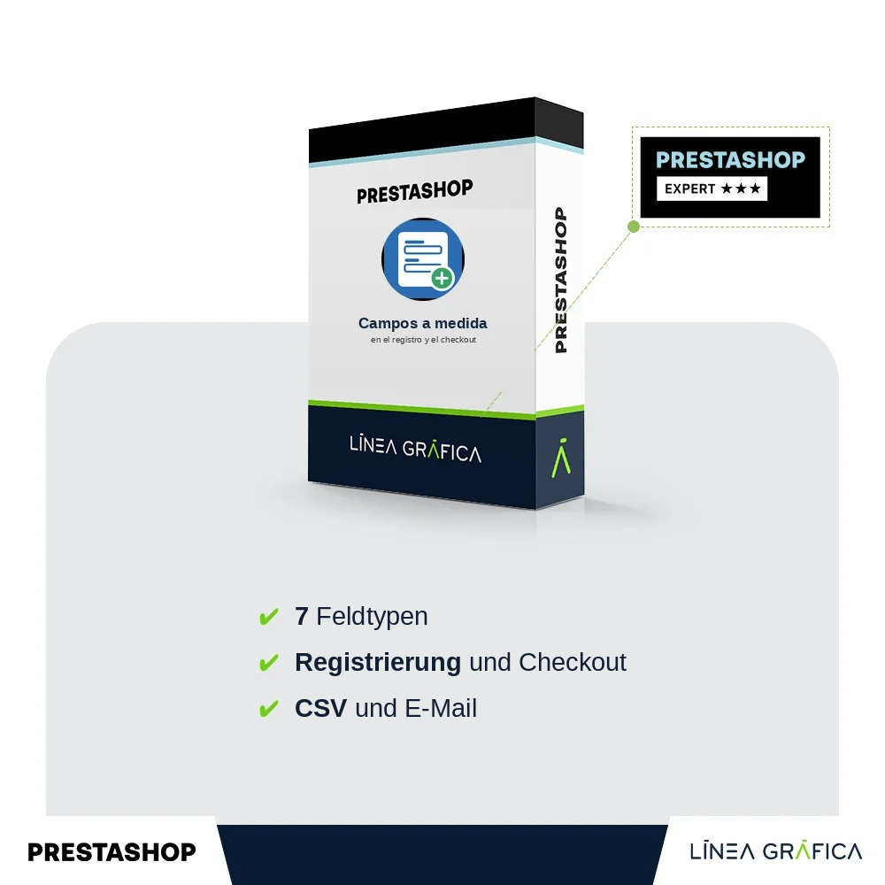 PrestaShop-Modul für benutzerdefinierte Felder: 7 Feldtypen bei Registrierung und Bezahlung