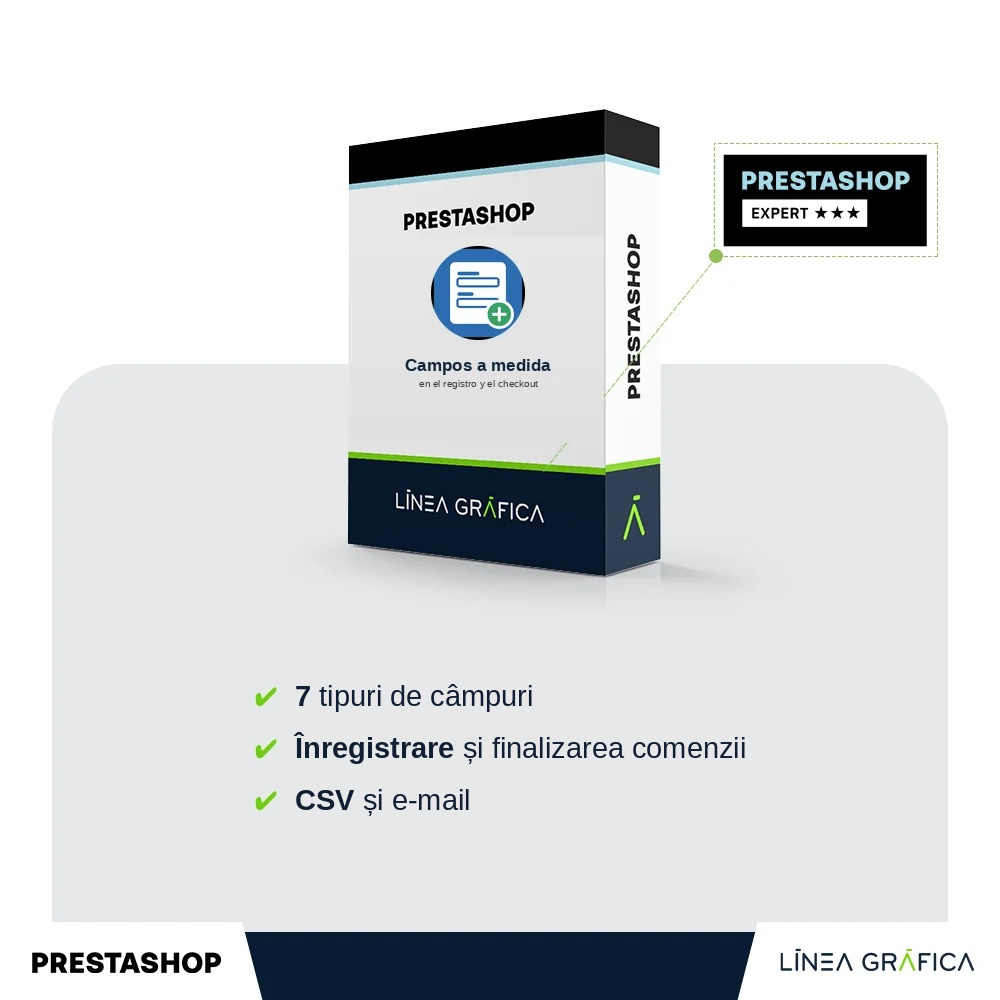 Modul PrestaShop Câmpuri personalizate: 7 tipuri de câmp în înregistrare și la plată