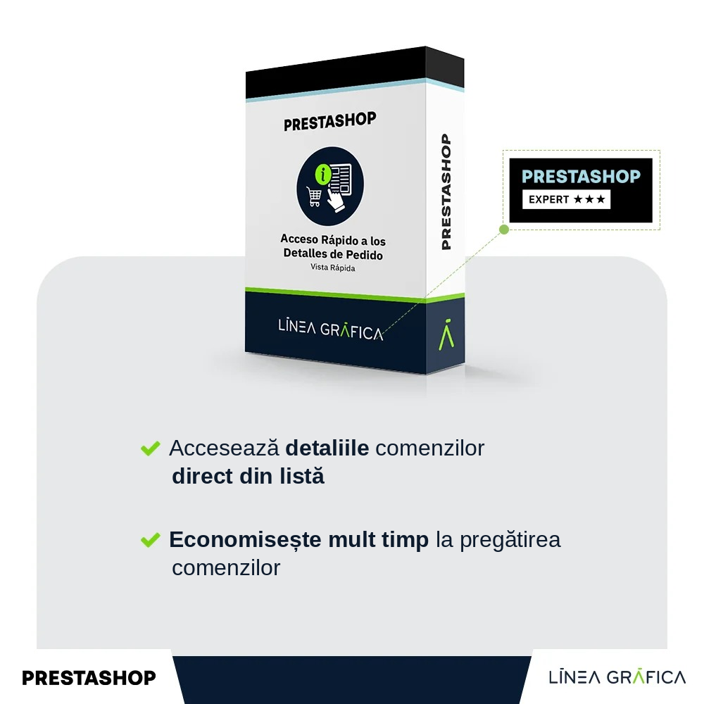 Modul Prestashop Acces rapid la detaliile comenzii – vedere de ansamblu