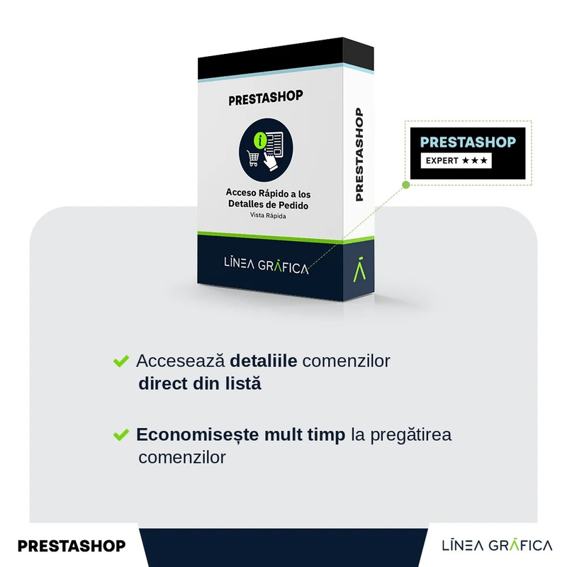 Modul Prestashop Acces rapid la detaliile comenzii – vedere de ansamblu