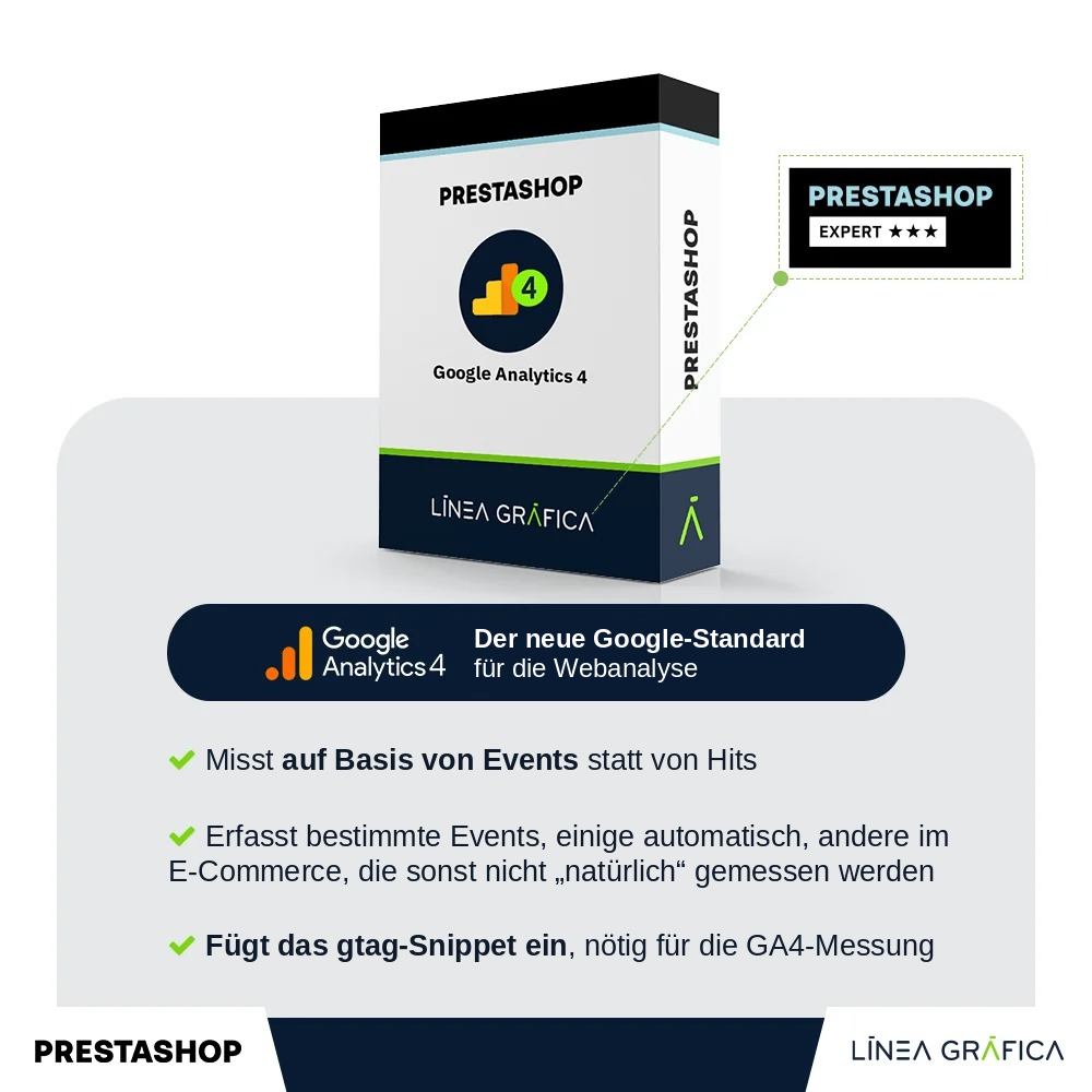 PrestaShop-Modul Google Analytics 4 (GA4) mit E-Commerce-Ereignissen und Consent Mode v2
