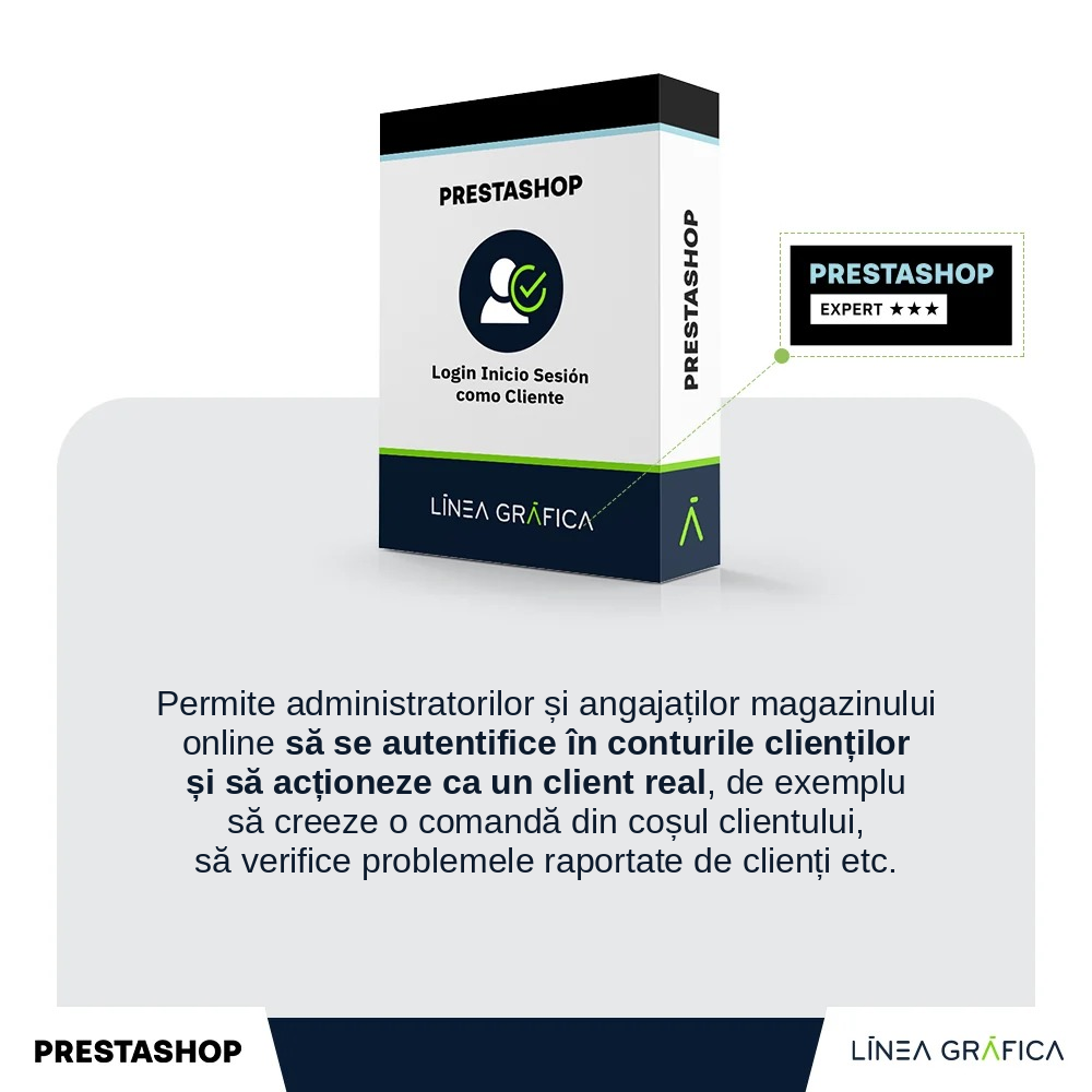 Modul Prestashop Login – autentificare ca client – vedere de ansamblu