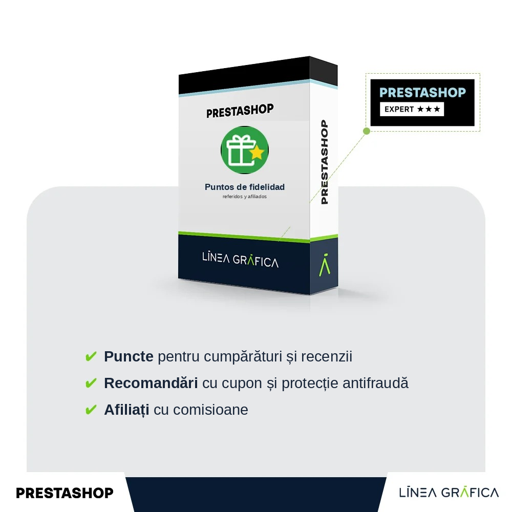 Copertă a modulului de puncte de fidelitate, recomandări și afiliați pentru PrestaShop