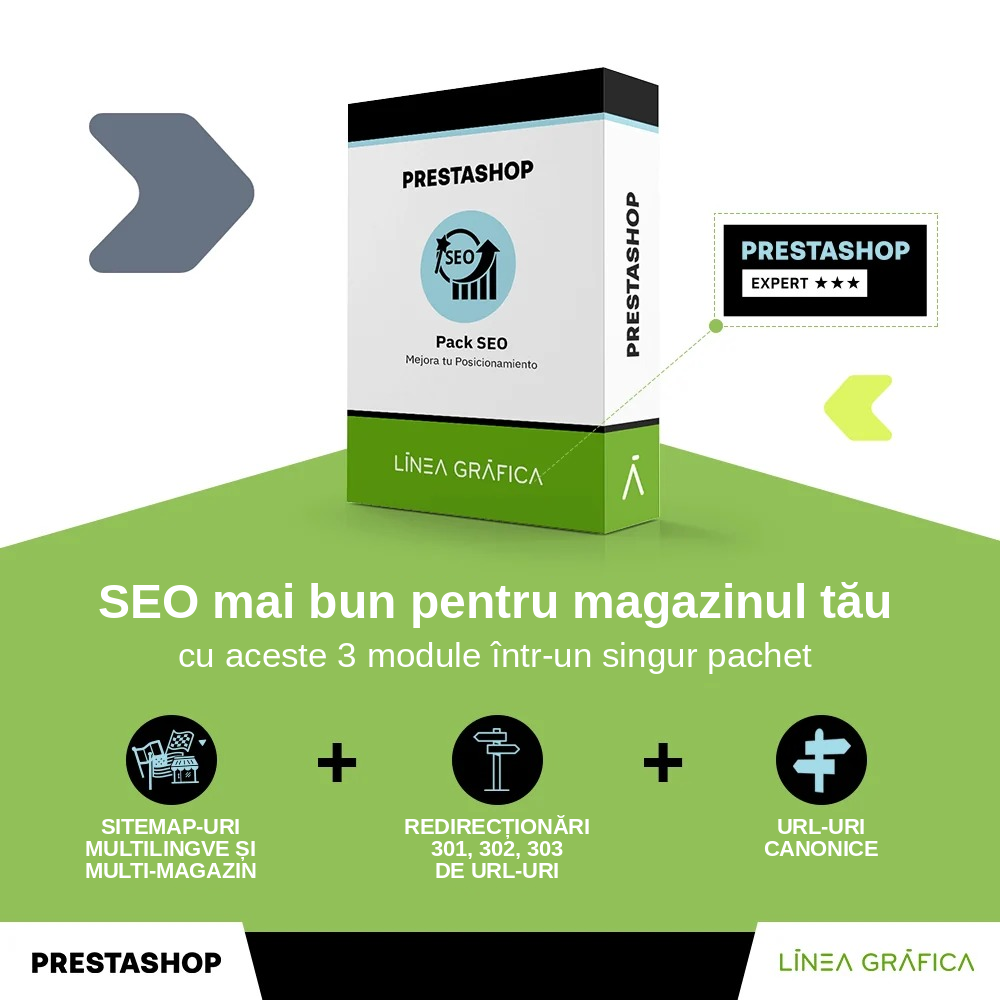 PACK Prestashop SEO – Îmbunătățiți-vă poziționarea – 3 module