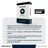 Módulo PayPal para PrestaShop con recargo o descuento de Línea Gráfica