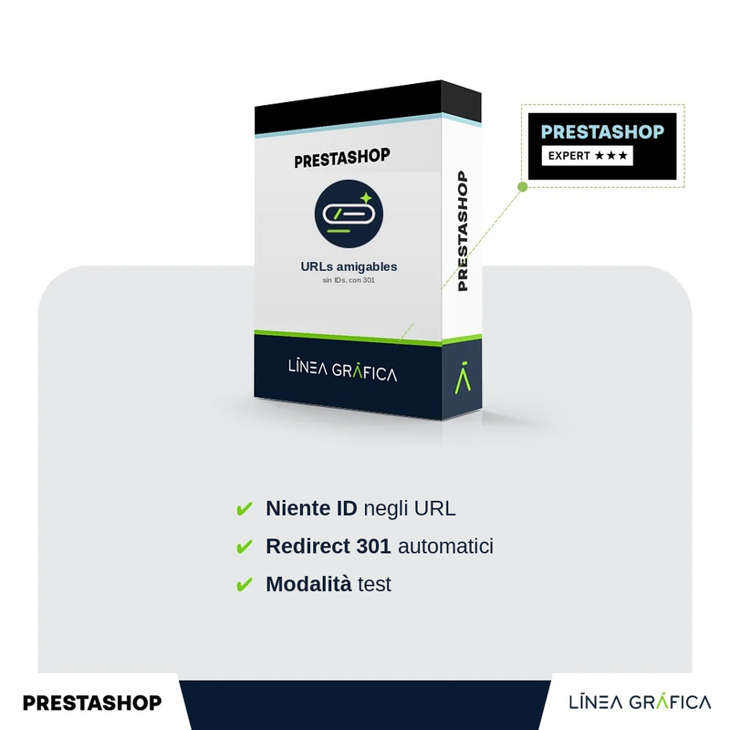 Modulo PrestaShop URL semplificati senza ID: reindirizzamenti 301 automatici e modalità test