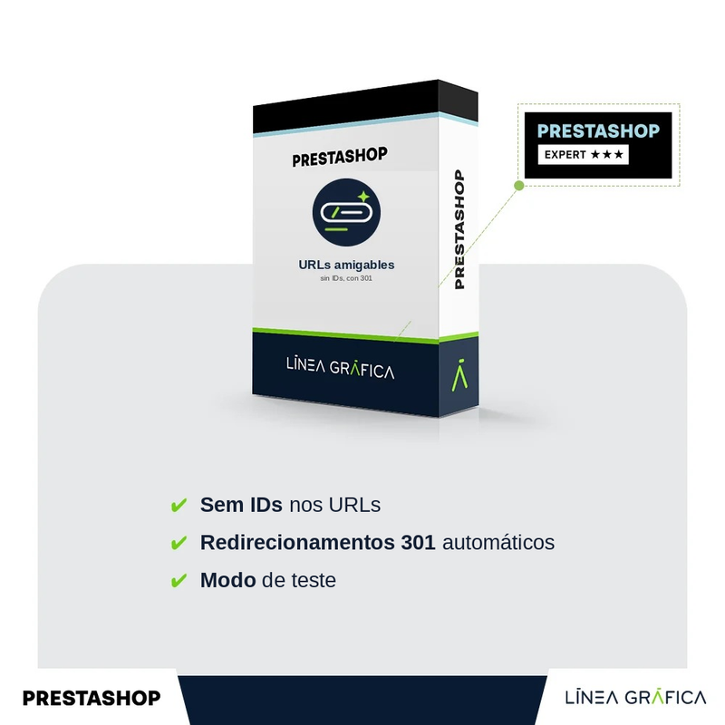 Módulo PrestaShop URLs amigáveis sem IDs: 301 automáticos e modo de teste