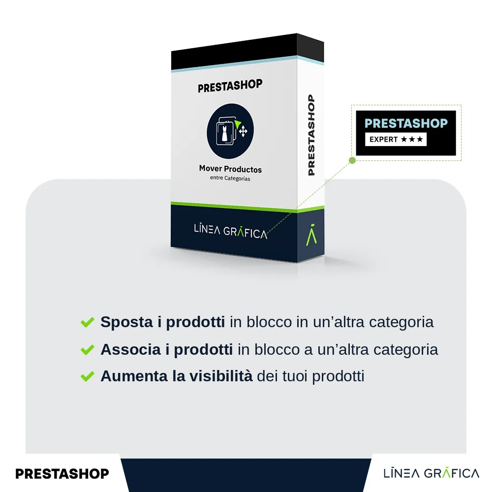 Modulo PrestaShop per spostare, associare e rimuovere prodotti tra categorie in massa