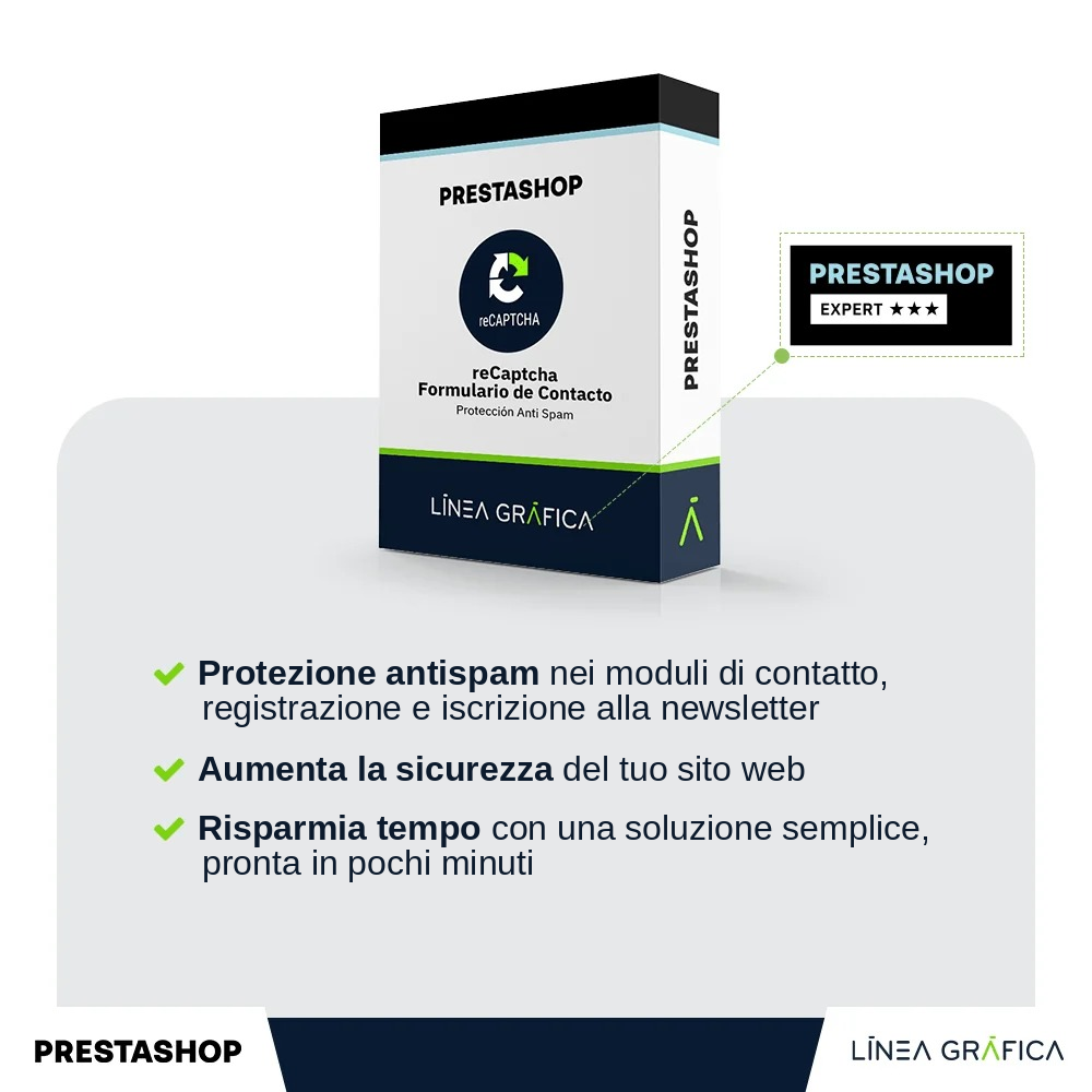PACK GDPR e conformità legale: 3 moduli PrestaShop al prezzo di 2 – include modulo reCAPTCHA antispam
