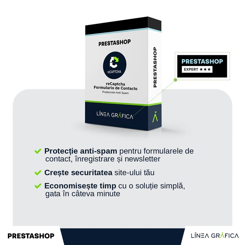 Modul Prestashop Captcha – reCaptcha – Protecție anti-spam – vedere de ansamblu