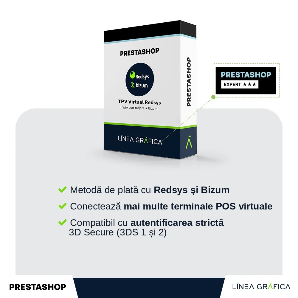 Modul POS virtual Redsys și Bizum pentru PrestaShop