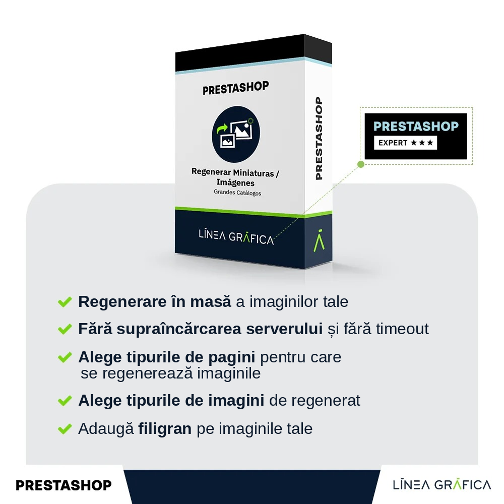 Modul Prestashop Regenerare miniaturi / imagini – vedere de ansamblu