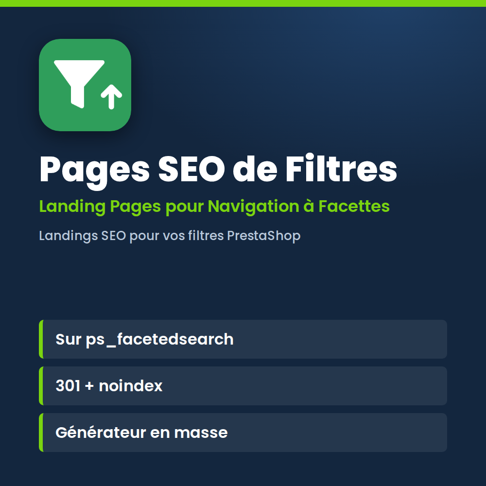 Visuel du module pages SEO de filtres pour PrestaShop