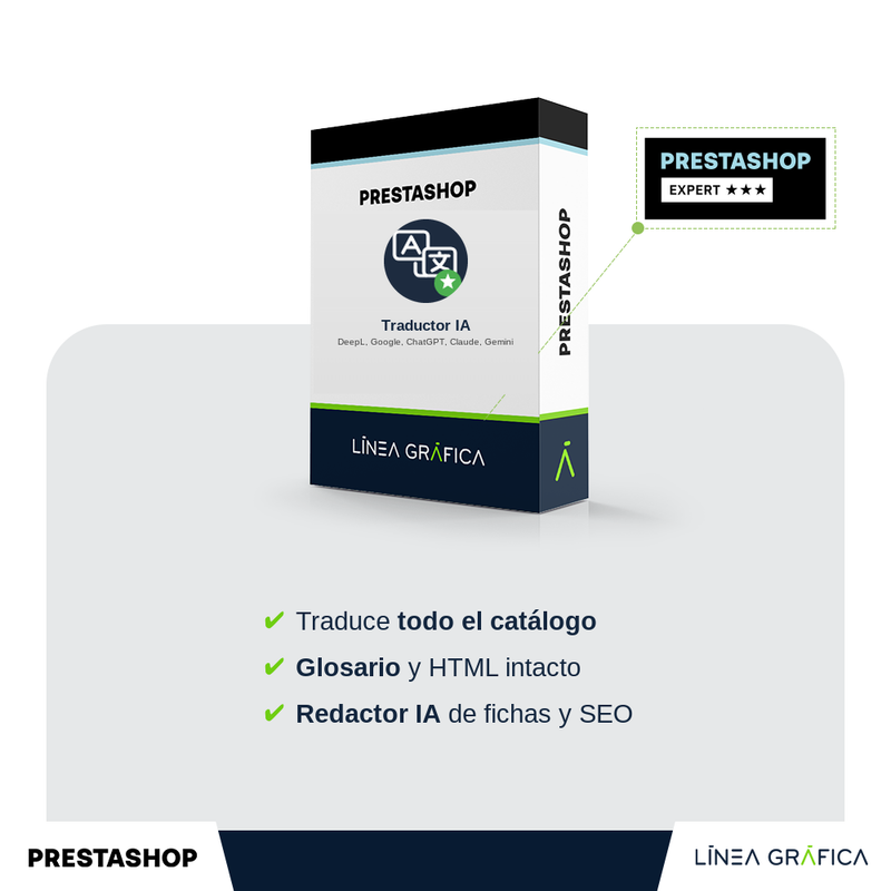 Módulo PrestaShop para traducir la tienda con DeepL, Google Translate y ChatGPT