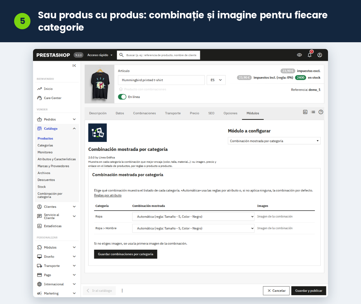 Sau produs cu produs: combinație și imagine pentru fiecare categorie
