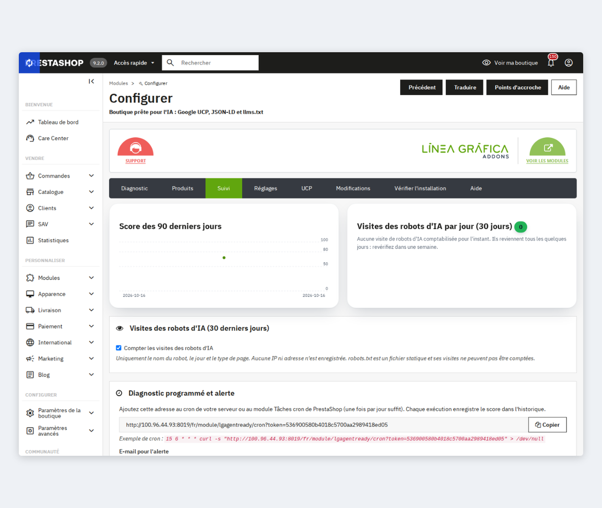Visites des bots IA (ChatGPT, Google, Perplexity) et robots.txt par bot