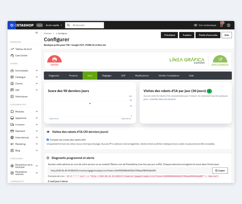 Visites des bots IA (ChatGPT, Google, Perplexity) et robots.txt par bot