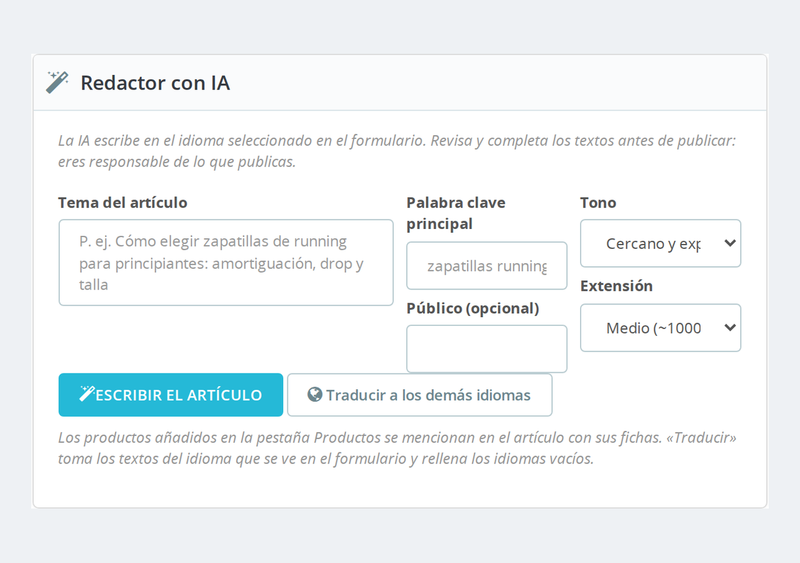 Redactor IA del blog con ChatGPT, Claude o Gemini