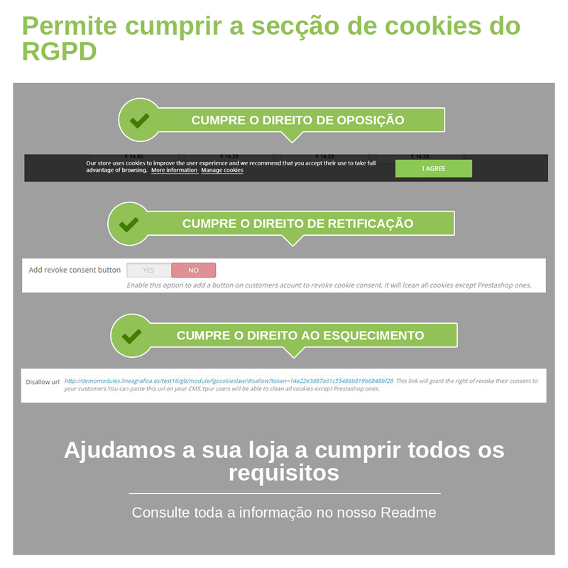 Conformidade com o RGPD: direito de oposição, retificação e apagamento das cookies no PrestaShop