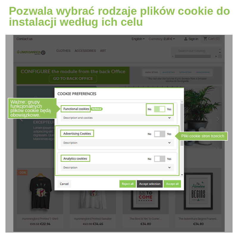 Preferencje plików cookie według celu: funkcjonalne, reklamowe i analityczne