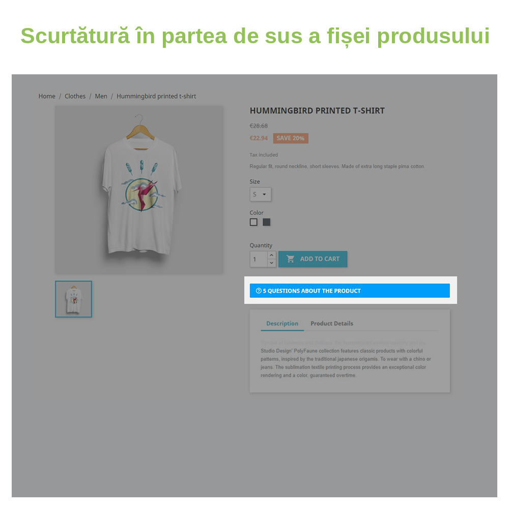 Modul Prestashop Întrebări despre produse – FAQ – captură 2