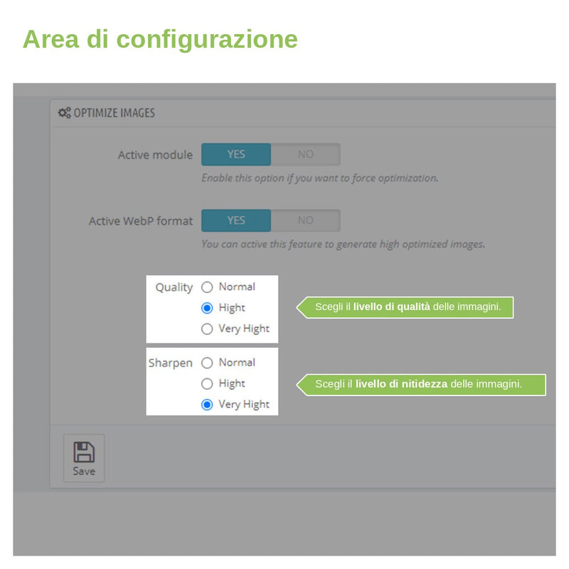 Modulo PrestaShop Ottimizzatore di Immagini Premium e Convertitore WebP
