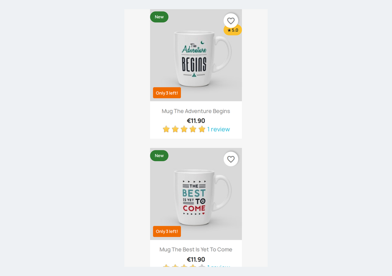 Product labels on mobile