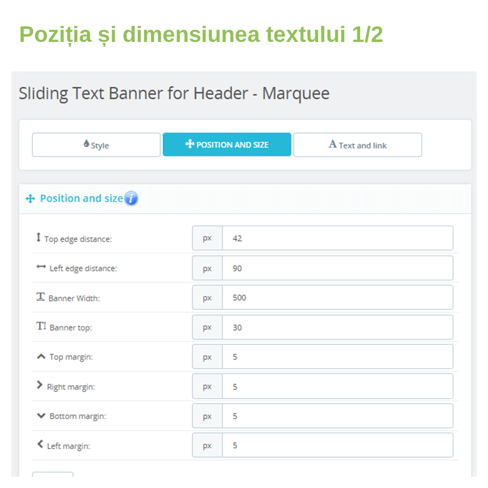 Culorile, viteza și poziția barei de notificări în PrestaShop
