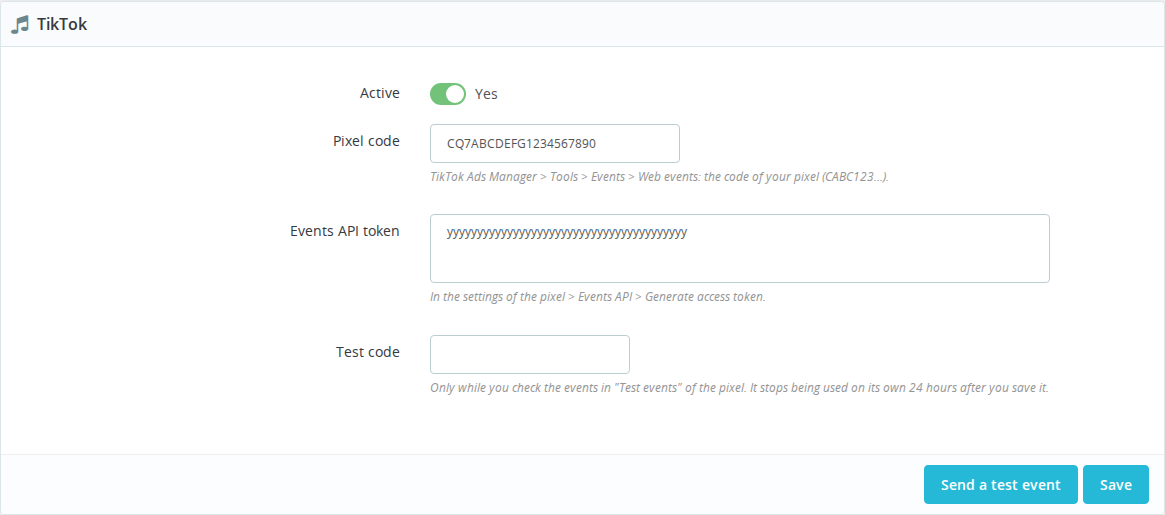 Configuration du pixel TikTok et de l'Events API sur PrestaShop