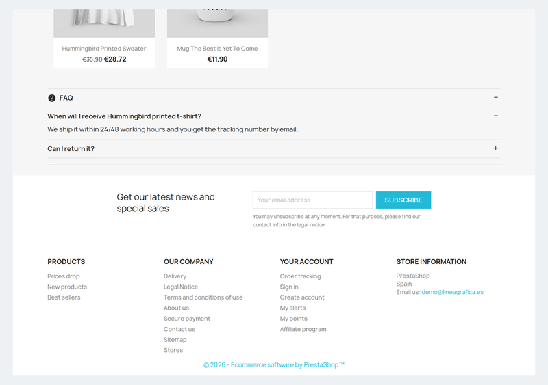 Onglets produit en accordéon sous la fiche PrestaShop