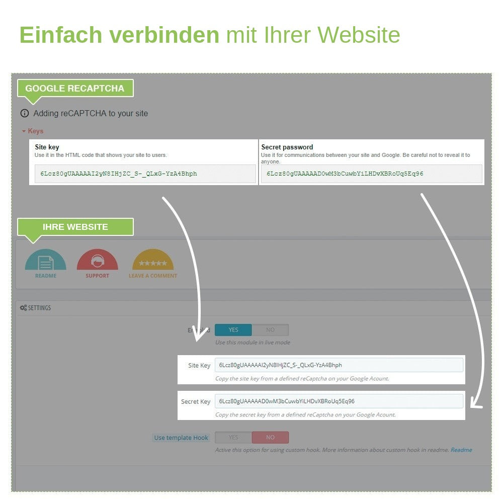 PrestaShop-Modul Captcha – reCaptcha – Anti-Spam-Schutz – Screenshot 1