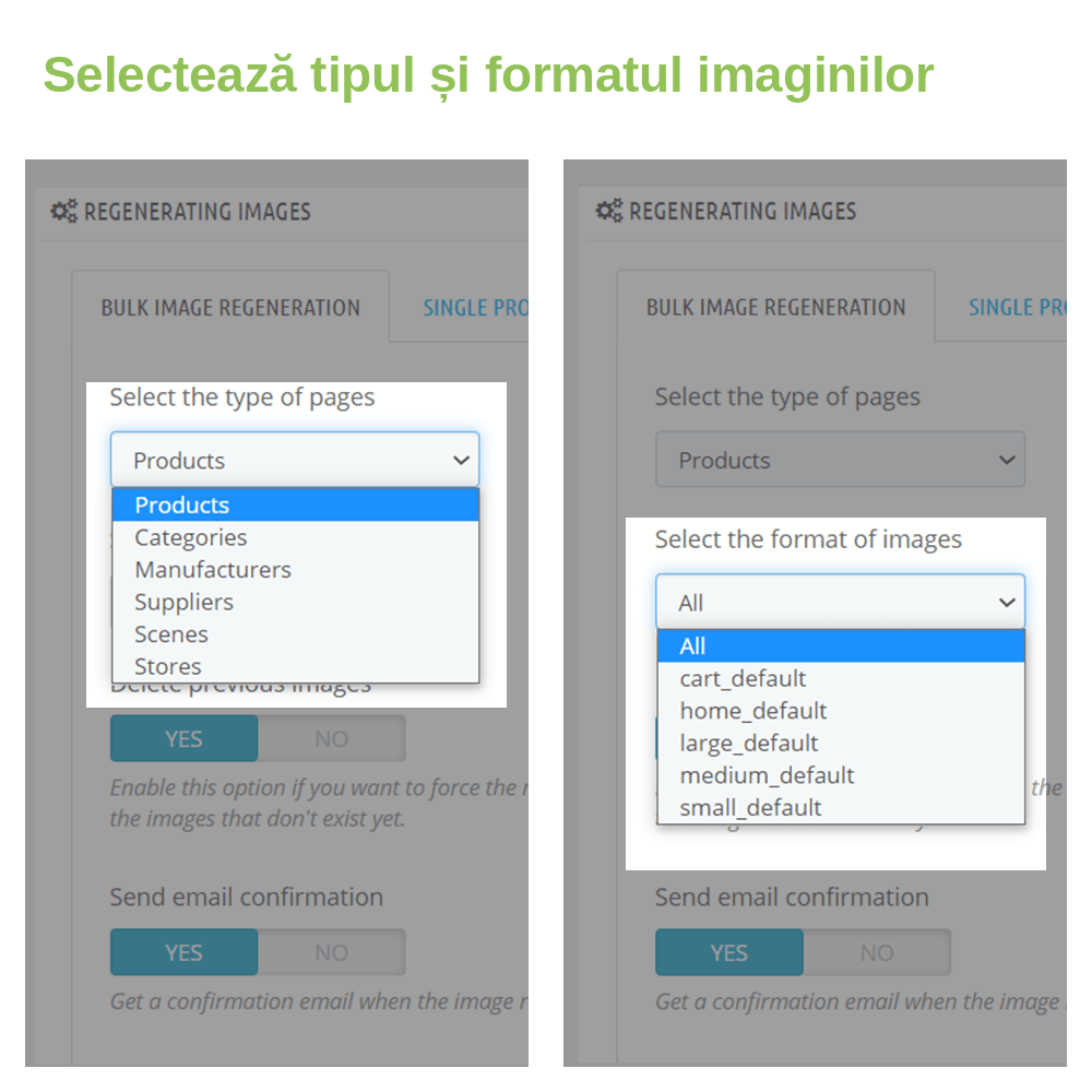 Modul Prestashop Regenerare miniaturi / imagini – captură 2