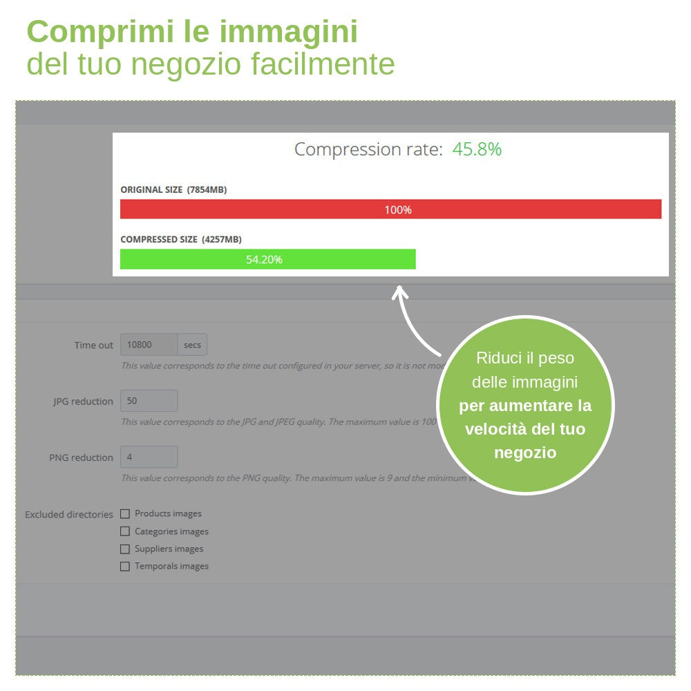 Modulo PrestaShop Compressione Immagini – Massima velocità – schermata 1