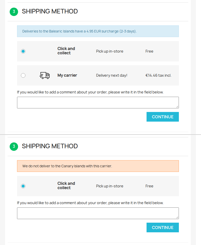 Checkout with an island shipping surcharge by postcode