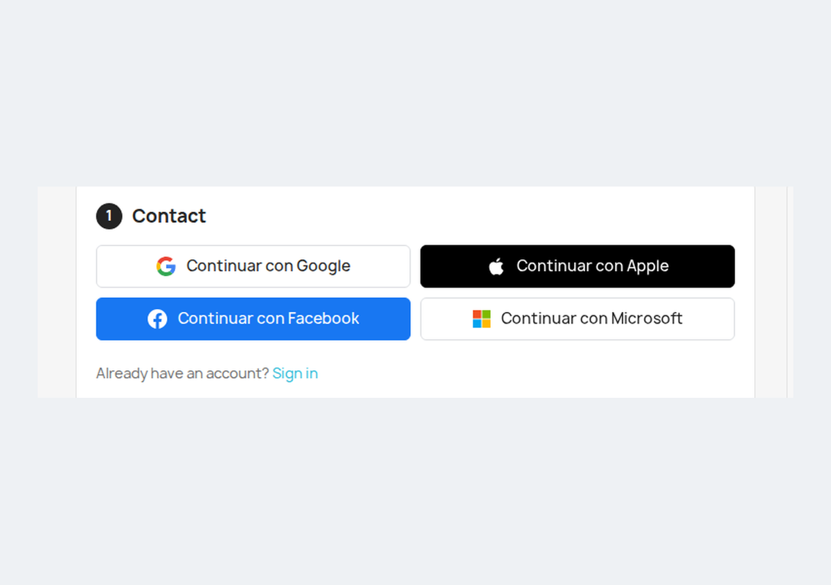 Botones de login social en el paso de datos personales del pedido de PrestaShop