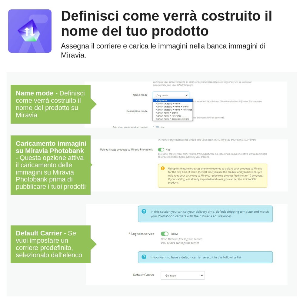 Modulo Prestashop Miravia – schermata 2