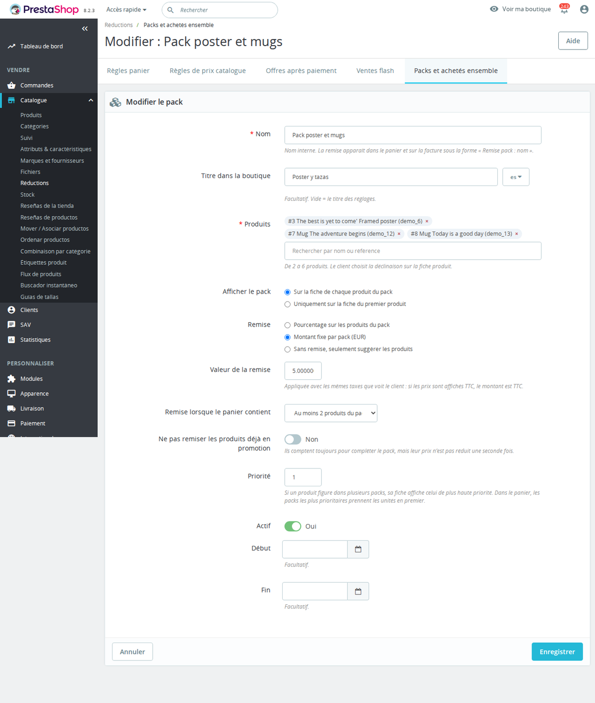 Créer un pack de produits remisé dans le back-office
