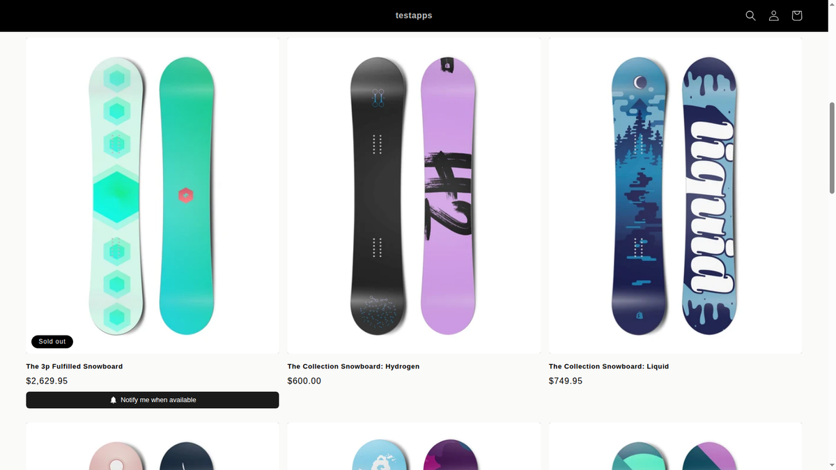 Bouton M’avertir de l’app LG Back in Stock sur un produit épuisé d’une collection Shopify