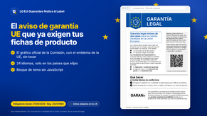 App Shopify de garantía legal UE: aviso de garantía UE en la ficha de producto, gráfico oficial