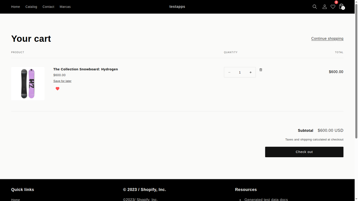 Save for later in the Shopify cart with the wishlist app